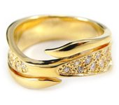 Anillo 'Diosa' chapado en oro 52