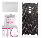 apgo Protective Skin Sticker for the back+sides compatible with Huawei Mate 10 Pro, Full Wrap Film, Foil, Vinyl - Pattern Carbon Black Pixel