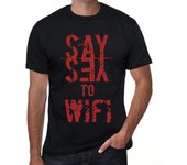 Camiseta vintage para hombre Camiseta gráfica Say Yes to WiFi Deep Black XS negro