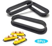 8 moldes ovalados de silicona antiadherentes para postres, anillos para tartas, cortador de mousse, herramienta para hornear