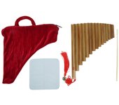 Flauta de pan de 15 tubos, instrumento musical tradicional chino, flauta de pan, instrumento de viento de madera, llave G, derecha
