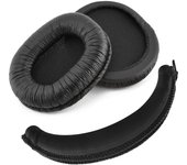 Almohadillas de repuesto para auriculares Sony SONY + MDR-7506, MDR-V6, MDR-CD900ST, etc.. (Negro) negro