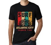 Camiseta vintage para hombre con estampado gráfico Surf Summer Time Atlantic City Deep Black XS negro