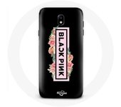 Coque pour Samsung Galaxy S5 Blackpink Groupe de K-pop Logo Noir Rose Fond Noir