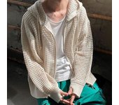 Chaqueta de otoño-invierno para hombre, cárdigan de manga larga con capucha y cierre de cremallera, cárdigan suave de Hip Hop de Color sólido, abrigo para hombre 2XL negro