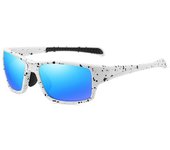 AORON-gafas de sol polarizadas con marco de PC para deportes al aire libre, gafas antideslumbrantes, gafas de marca de moda UV400 para conducir, para pescar azul/blanco