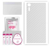 apgo Protective Skin Sticker for the back compatible with Sony Xperia XZs, Wrap Film, Foil, Vinyl - Pattern Transparent Carbon
