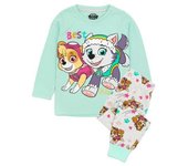 Paw Patrol Conjunto de pijama de manga larga para niños Skye y Everest 5-6 Years verde azulado/gris