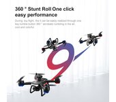 Mini Drone con Control Remoto, Drone Sin Cabeza Plegable con Función para Evitar Obstáculos y Bolsa de Almacenamiento 1 Battery Dual Camera negro