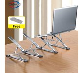 Soporte ajustable para computadora portátil de aluminio para MacBook, tableta, portátil, soporte de mesa con almohadilla de enfriamiento, soporte plegable para computadora portátil azul