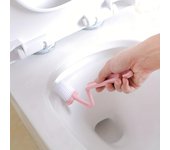 Cepillo de inodoro con mango extendido, cepillo de limpieza de plástico en forma de V para baño y uso en exteriores. azul