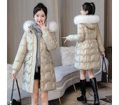 Nueva chaqueta de invierno, Parkas, abrigo para mujer, abrigo con capucha y Cuello de piel, chaqueta para mujer, Parka acolchada de algodón gruesa y cálida, prendas de vestir M