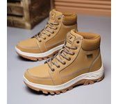 Zapatos de plataforma para hombre, botas de nieve cálidas de felpa de invierno informales, zapatos altos de algodón para hombre 39 negro caliente