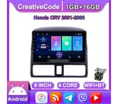 Radio de coche Android de 9 pulgadas para Honda CRV 2001-2006 reproductor de vídeo Multimedia para coche Radio estéreo navegación GPS WIFI 1 + 16GB