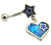 Les Trésors De Lily [A5531] - Body Piercing 'Coeur Star' Bleu azul