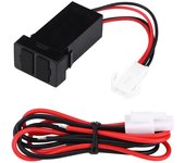 Cargador de coche con puerto USB doble de 12 V y 24 V, 2,1 A, adaptador de corriente para teléfono móvil Toyota