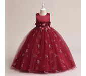 Vestidos de verano para niñas, vestido de tul para dama de honor, boda, fiesta infantil, disfraz para niña, vestido de fiesta de princesa de cumpleaños 120CM rosa oscuro