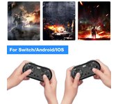 Mini mando inalámbrico Bluetooth RGB brillante, tamaño llavero, joystick para Switch/Switch OLED iOS y Android color rosa