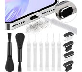 Tapón antipolvo USB C de metal para iPhone 16, 15, Pro, 14, 13, Samsung, Xiaomi, Android, tapa protectora de puerto de carga, juego de cepillo de limpieza