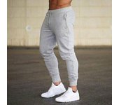 Pantalones de chándal ajustados para hombre, pantalones casuales de pierna pequeña, pantalones de entrenamiento ajustados con cordones para hombre M gris