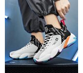 Zapatillas de deporte transpirables con cordones para hombre, zapatos informales ligeros para correr, zapatos antideslizantes para caminar al aire libre 44 blanco