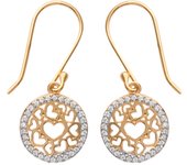 Les Trésors De Lily [J9416] - Pendientes chapados en oro 'Love' de oro blanco - 13 mm oro