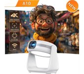 Proyector Vevshao A10 Smart Android 11.0 1080P con lámpara WiFi 5G, proyectores portátiles 4K, compatible con video HD, proyector de cine en casa EU Plug