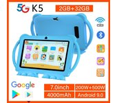 Tableta BDF de 7 pulgadas para niños, Android 2024, Google Play, 32GB de ROM, protección de silicona, Bluetooth, 5G, WiFi, regalos para niños, 9,0 standard color rosa