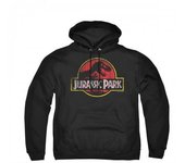 Jurassic Park Unisex Adult Distressed Logo Hoodie M negro