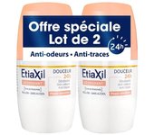 Etiaxil Desodorante Suavidad 24H Pieles Sensibles Roll-On Lote 2 x 50 ml
