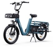 Bicicleta eléctrica de carga ONESPORT OT01, neumáticos de 20 , motor de 650 W, par máximo de 62 N.M, batería grande de 48 V y 27 Ah, bicicleta eléctrica L azul