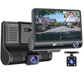E-ACE DVR para coche 1080P 3 lentes de cámara DVR cámara de salpicadero 170 gran angular G-Sensor grabadora de visión trasera automática compatible con visión nocturna No TF Card