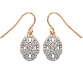 Les Trésors De Lily [L4694] - Pendientes chapados en oro 'Sissi' oro blanco - 25x10 mm oro