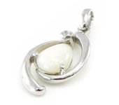 Les Trésors De Lily [I8871] - Pendentif Argent artisanal 'Déesse Opale' blanc argenté (rhodié) - 18x10 mm