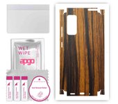 apgo Protective Skin Sticker for the back+sides compatible with Samsung Galaxy S20 FE 5G, Full Wrap Film, Foil, Vinyl - Pattern Tigerwood