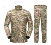 Traje de guerra para hombre, para exteriores, de tela antidesgarro, a cuadros, con cuello alto y manga larga, conjunto de chaqueta y pantalones de 2 piezas XXL