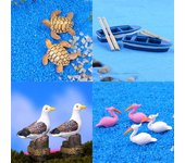 Decoraciones de jardines de hadas, miniaturas de pájaros bonitos, terrarios bonsái, paisaje DIY E(10 dolphins)