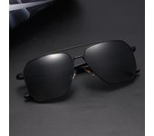 Gafas de sol polarizadas negras para hombre, diseño vintage, antideslumbrantes, UV400, para conducir y pescar, gafas de sol de moda negro