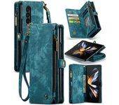 Funda de cuero con bolsa de teléfono de lujo, la mejor protección, para Samsung Galaxy Z Fold 4 Fold4 5g Fold5 Fold 5 Zfold4 Zfold5, fundas con ranura para tarjetas for Samsung Z Fold 4 negro