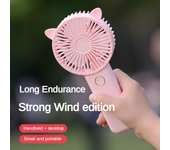 Mini ventilador USB recargable, portátil, de mano, 6 V, para verano, para estudiantes, de 3 etapas, con base, para cochecito, ventilador de bolsillo blanco