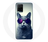 Coque pour Vivo Y21s 2021 / Y21 2021 Chat Lunettes violettes Style