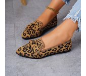 Zapatos de mujer, zapatos planos con estampado de leopardo, mocasines planos con punta puntiaguda, zapatos casuales retro sin cordones para mujer, zapatos deportivos para caminar, zapatillas para mujer 36