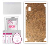 apgo Protective Skin Sticker for the back+sides compatible with Samsung Galaxy A10, Full Wrap Film, Foil, Vinyl - Pattern Rusty Copper