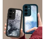 Funda de teléfono a prueba de golpes con patrón de mármol, suave, de TPU, para Samsung S25, S24, FE, S23, Ultra, S22, S21 Plus, S20 FE, A55, A35, A54, A53, A52, A34, A15, A14 5G Samsung S24 blanco