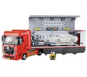 1258 piezas MOC City - Camión transportador de coches deportivos de alta tecnología, bloques de construcción, modelo de vehículo de mantenimiento, ladrillos, juguetes para niños, regalos de cumpleaños