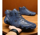Zapatos informales hechos a mano con cierre, botas altas de felpa gruesas para hombre, botas de cuero con punta, zapatos de hombre, botas de ante italianas 37 negro