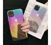 Funda rígida de PC transparente con diseño de arcoíris láser para iPhone 11, 12, 13, 14 Pro Max, X, XR, XS Max, con gotas de agua coloridas para iPhone 14 Plus For iPhone 11 Pro