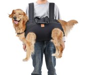 Mochila transportadora para perros grandes, arnés de cuerpo entero para perros con asa, arneses elevadores para perros con reflectante 3XL negro