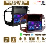 Radio para coche con Android Carplay para Mitsubishi Pajero 3 2000-2006, reproductor multimedia, unidad principal, navegación GPS estéreo, BT, WIFI, 4 + 64 GB 1+16GB negro