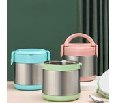 Fiambrera con aislamiento de acero inoxidable 304, taza para desayuno, taza sellada para sopa, taza para gachas, cubierta portátil, trabajador de oficina y estudiante color rosa